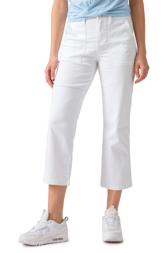 Shop Sanctuary Vacation Crop Straight Leg Cotton Blend Pants In White
