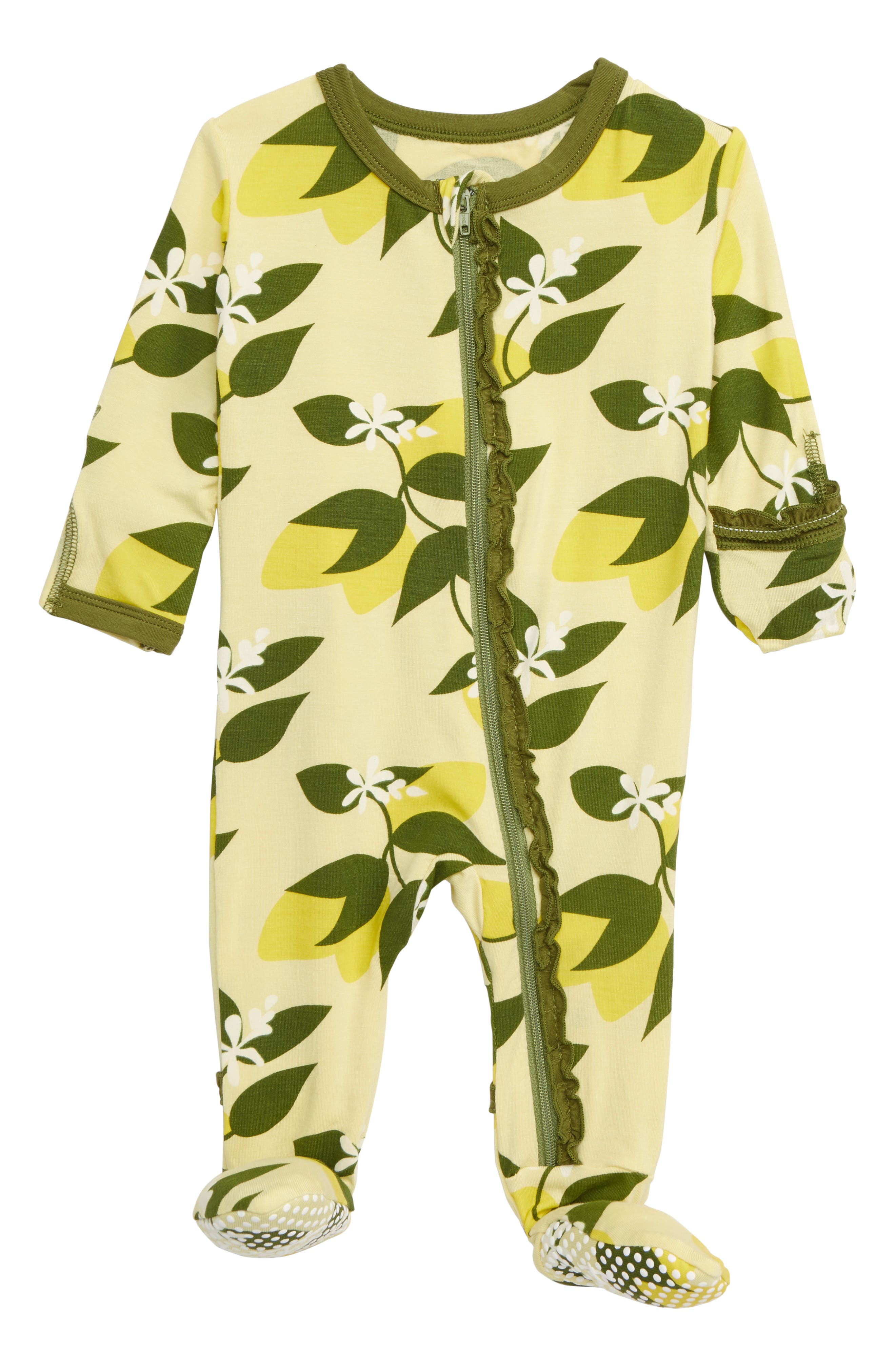 Kickee Pants Citrus Print Ruffle Zip Footie (Baby) Nordstrom