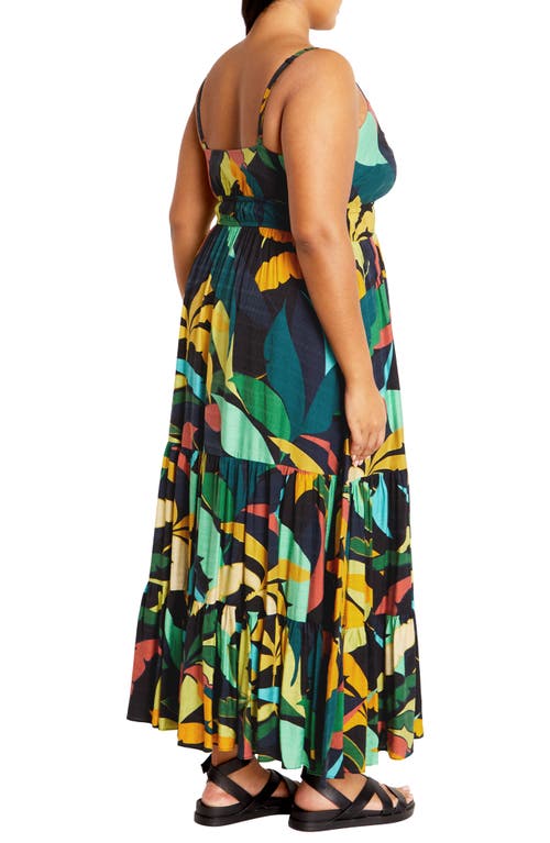 Shop City Chic Harlow Print Sleeveless Maxi Dress In Barbados