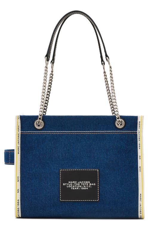 Shop Marc Jacobs The Denim Medium Tote Bag In Blue Dark Wash