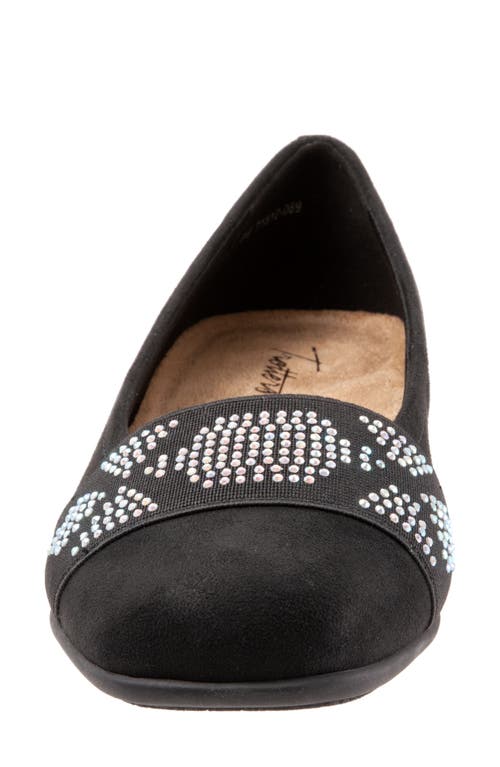 Shop Trotters Samantha Flat In Black/gem