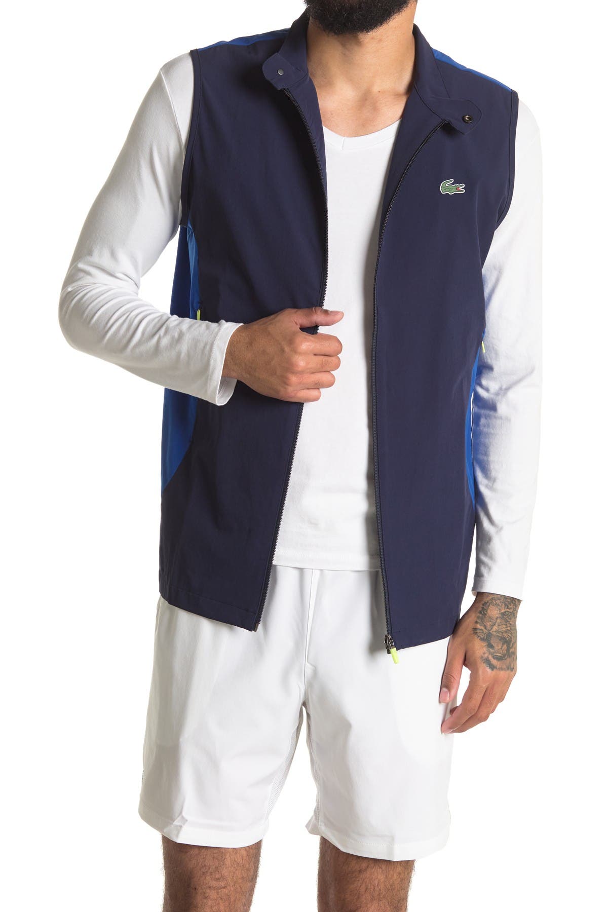 LACOSTE STRETCH ZIP GOLF RAIN VEST