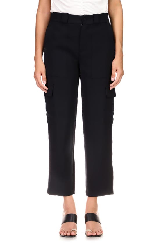Sanctuary City Limits Straight Leg Cargo Pants In Black