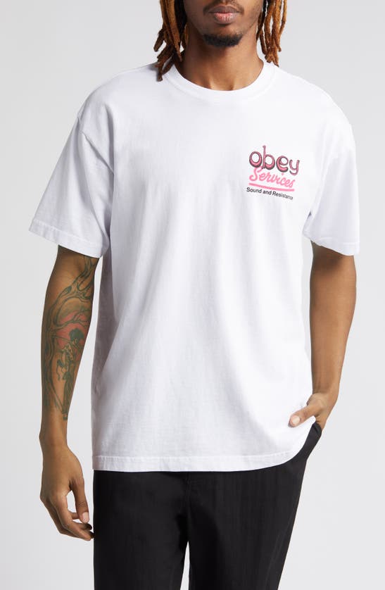Obey Break Mental Bondage Graphic T-shirt In White