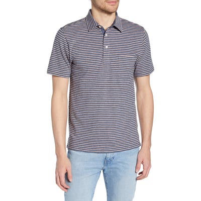 Faherty Bleecker Regular Fit Stripe Polo, Blue
