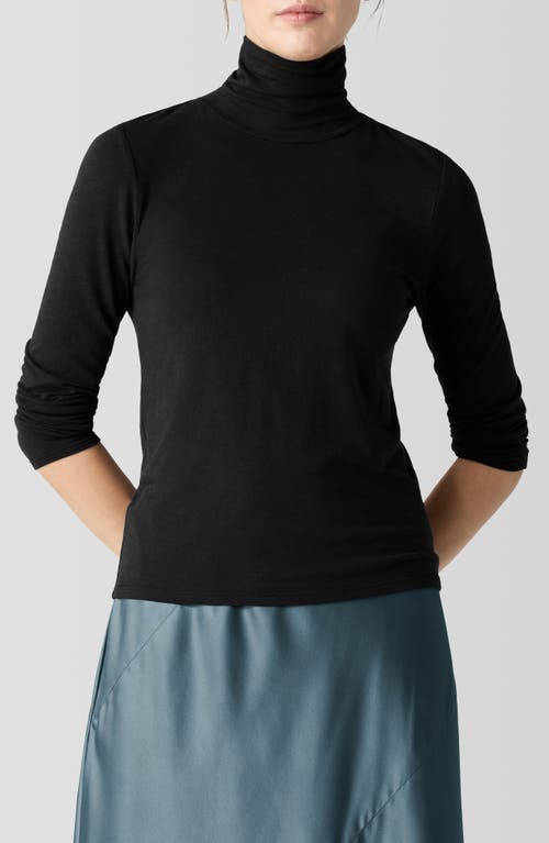 Shop Eileen Fisher Turtleneck Top In Black