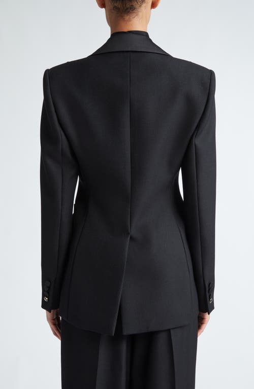 Shop Max Mara Boemia Tassel Detail Stretch Wool Blazer In Black