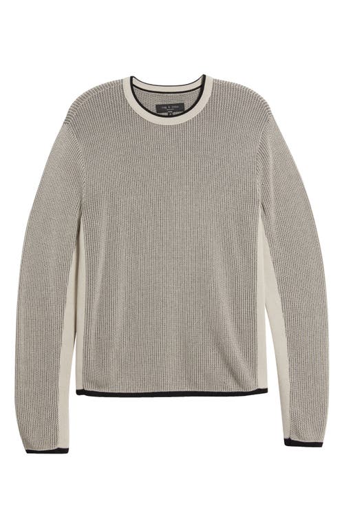 Rag & Bone Harvey Crewneck Cotton Sweater In Grey