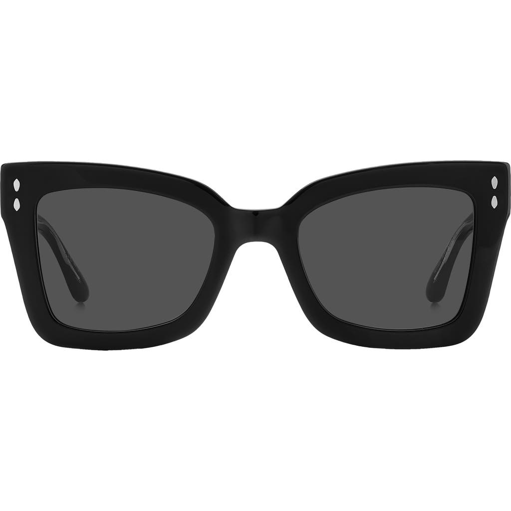 Isabel Marant 52mm Flared Rectangular Sunglasses In Black/grey
