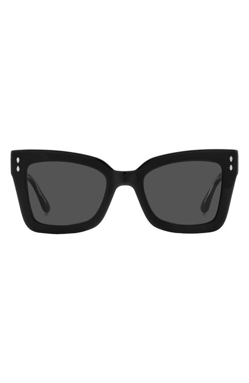 Isabel Marant 52mm Flared Rectangular Sunglasses in Black /Grey at Nordstrom