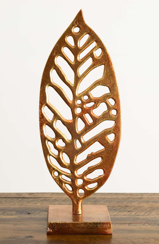 Shop Nearly Natural Beech Sculpture Decor In Copper