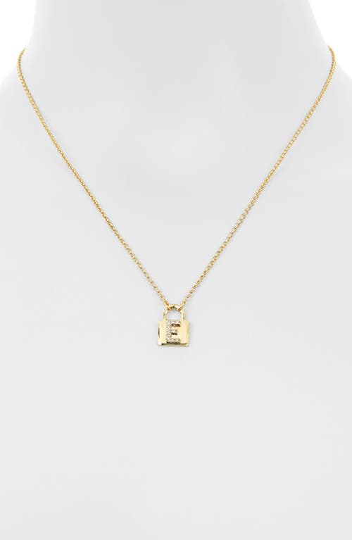 Meshmerise Diamond Padlock Initial Pendant Necklace In Yellow-e
