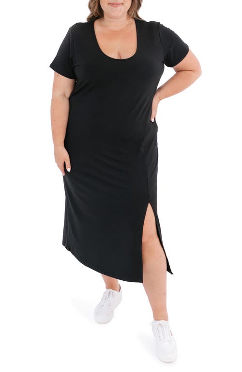 SMASH + TESS Emma Slit Maxi Dress in Midnight Black