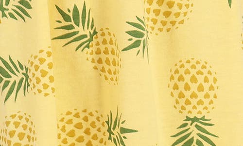 Shop Dot Australia Kids' Pineapples Puff Sleeve Dress In Lemon