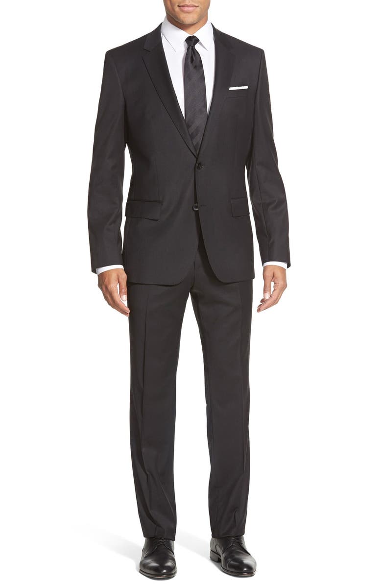 BOSS 'Huge/Genius' Trim Fit Solid Wool Suit | Nordstrom