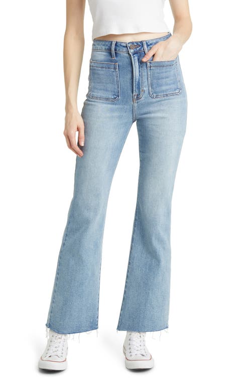 Patch Pocket Bootcut Jeans in Light Wash