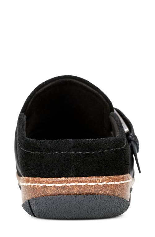 Earth Eras Womens Padded Insole Faux Suede Clogs In Black