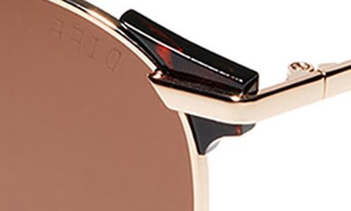 Shop Diff 53mm Logan Round Sunglasses In Gold/brown Lens
