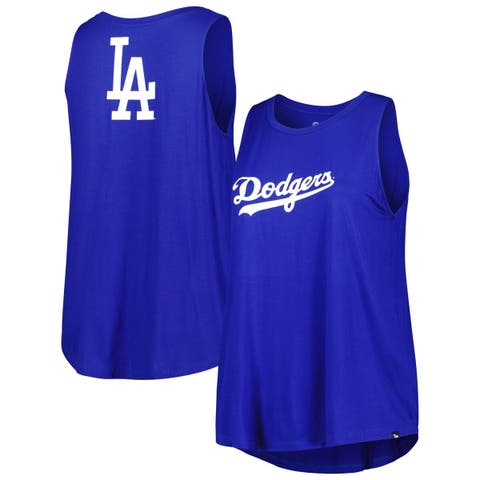 Women's New Era Royal Los Angeles Dodgers Plus Size Two-Hit Front Knot T-Shirt