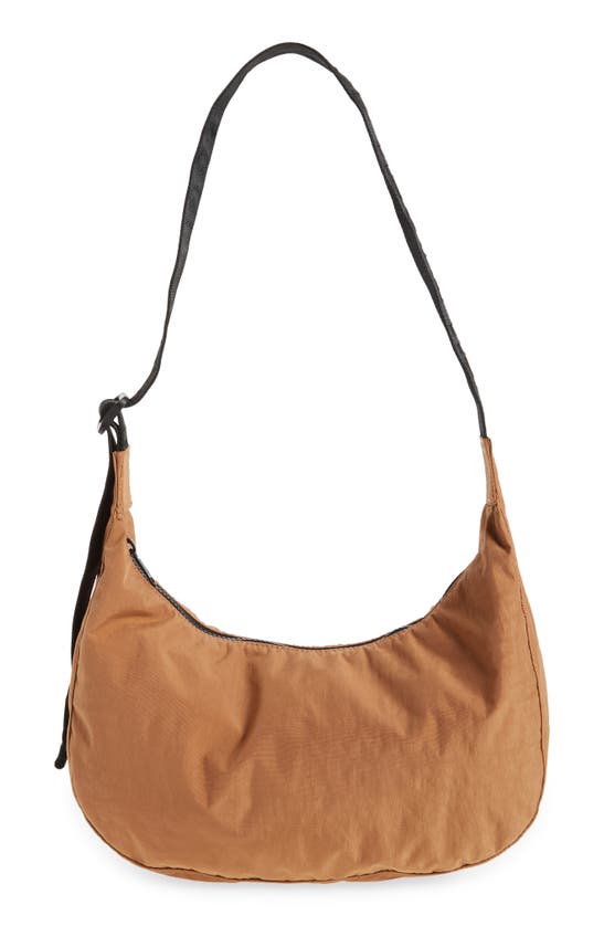 BAGGU MEDIUM CRESCENT NYLON CANVAS SHOULDER BAG