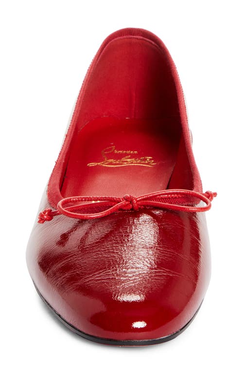 Shop Christian Louboutin Sweetie Jane Bow Ballet Flat In Loubi/lin Loubi