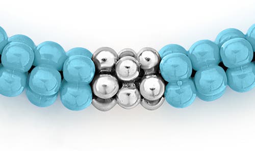 Shop Lagos Blue Caviar Ceramic Rope Bracelet In Silver/turquoise