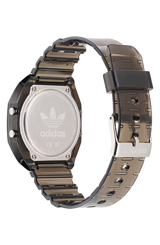 Shop Adidas Originals Ao Street Translucent Resin Strap Watch In Black