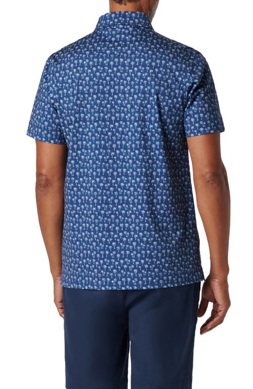 Shop Bugatchi Victor Ooohcotton® Palm Print Polo In Navy