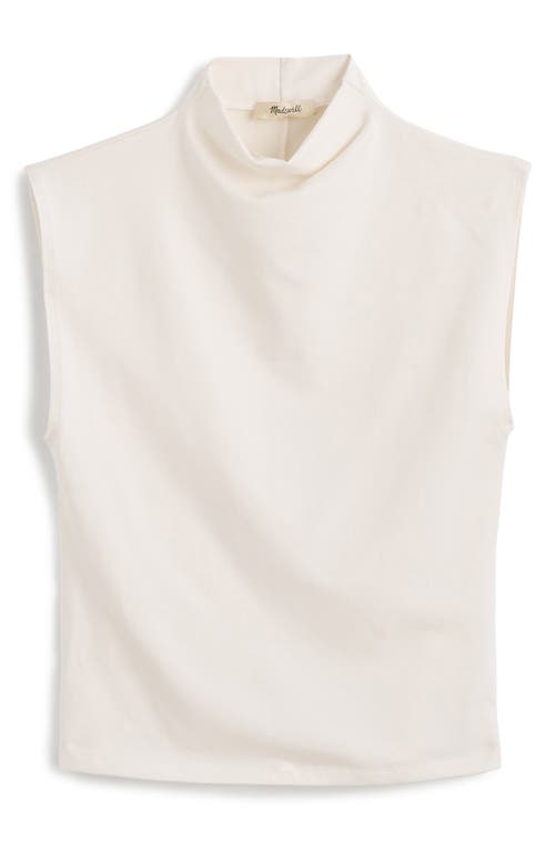 Shop Madewell Funnel Neck Crop Muscle Tee In Lighthouse