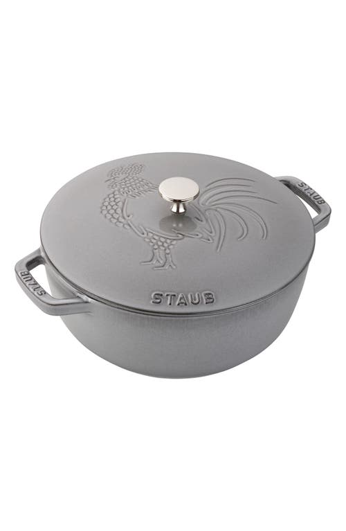 Staub 3.75-Quart Enameled Rooster Lid Cast Iron French/Dutch Oven in Graphite at Nordstrom