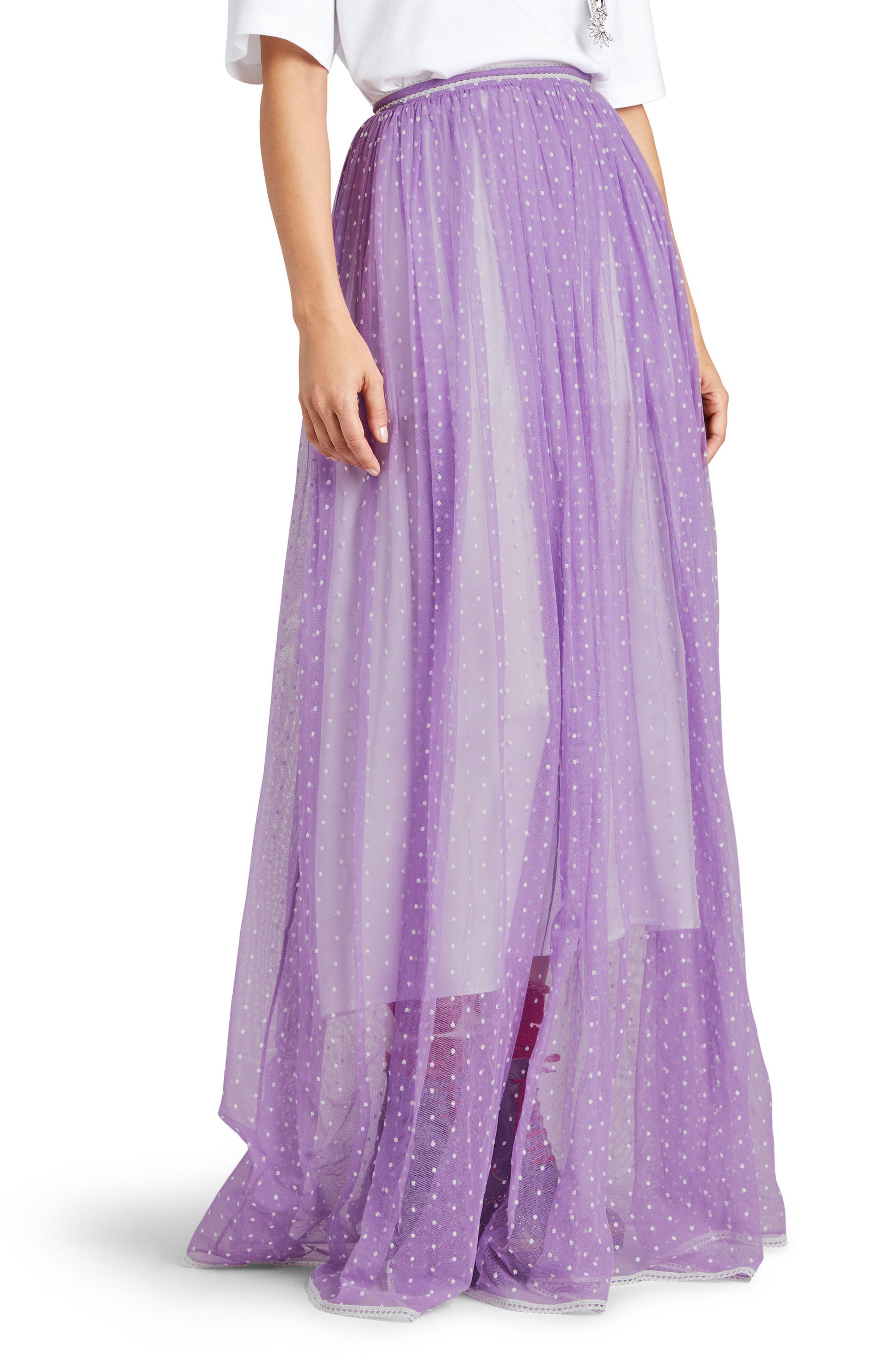 purple tulle maxi skirt