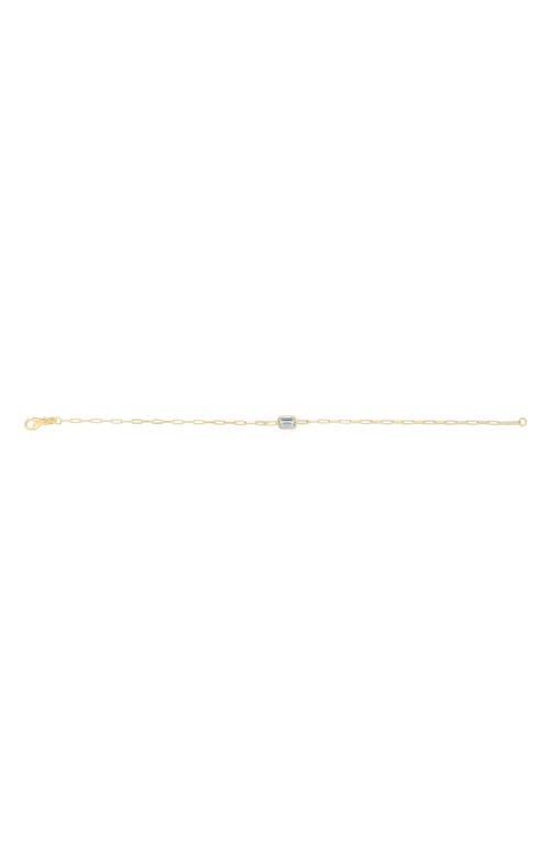 Karat Rush 14k Yellow Gold Paperclip Chain Bracelet In White Topaz Yellow Gold