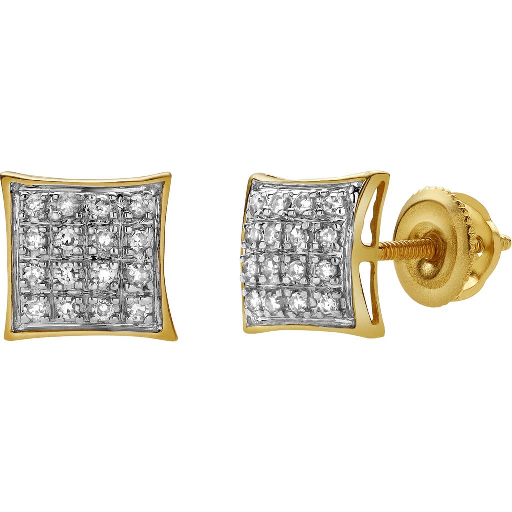 Luvmyjewelry Calyssia 10k Yellow Gold Cluster Diamond Unisex Earrings In 10k Yellow Gold