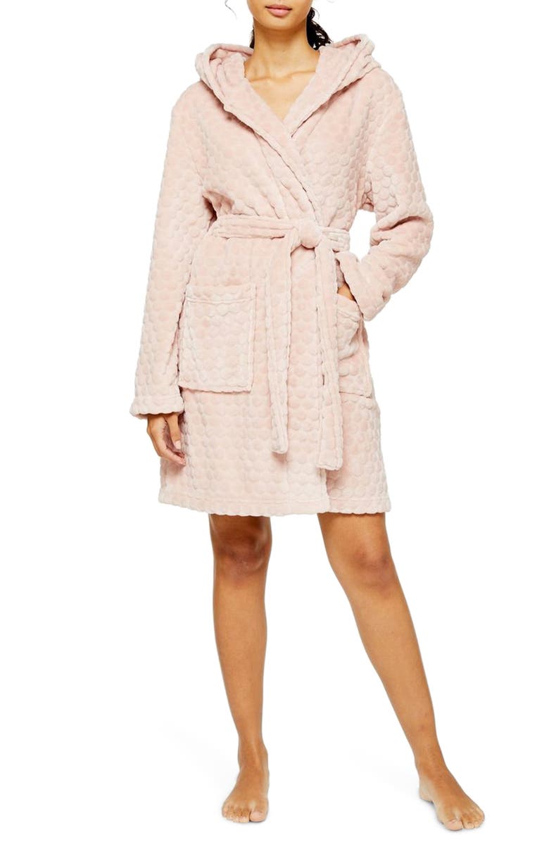 TOPSHOP Spot Robe, Main, color, LIGHT PINK