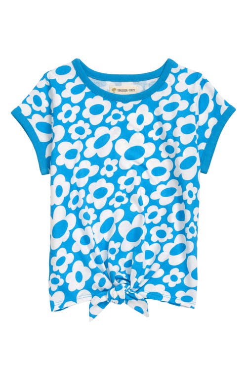 Tucker + Tate Kids' Tie Front Graphic Tee in Blue Malibu Simple Floral