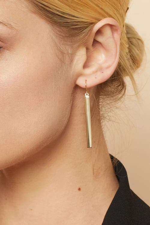 Oradina 14k Yellow Solid Gold Pisa Drop Earrings In Yellow Gold