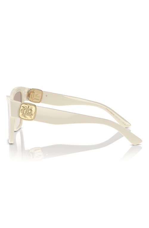 Shop Dolce & Gabbana Dolce&gabbana 54mm Gradient Square Sunglasses In Cream