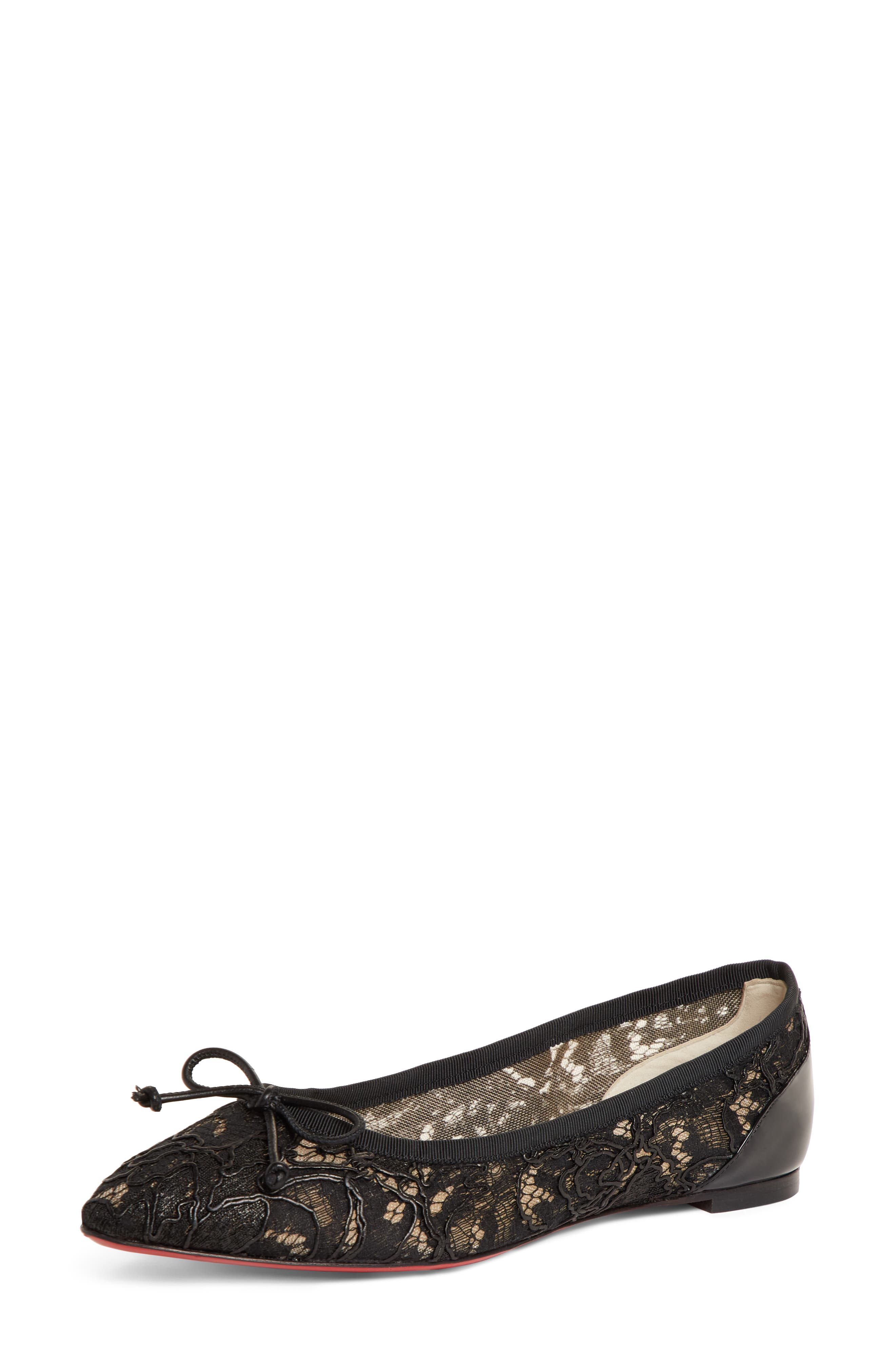 Christina Louboutin Rdc Lace Ballet Flat, Black