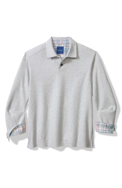 Shop Tommy Bahama Las Arias Long Sleeve Polo In Light Grey Heather