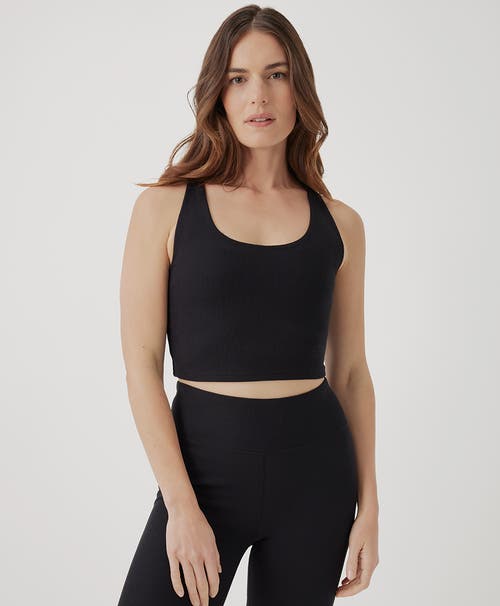 Shop Pact On The Go-to Rib Crop Tank Made With Organic Cotton In Black