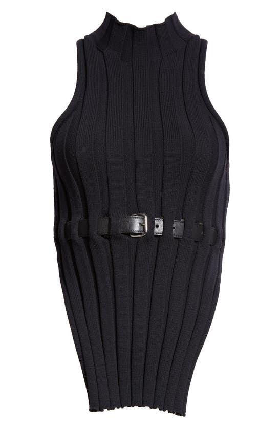 Shop Alexander Wang Belted Rib Sweater Tank In Black