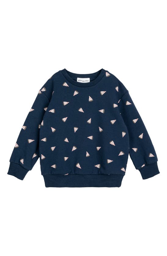 Miles The Label Babies' Orange Pop Print Organic Cotton French Terry Sweatshirt In Navy