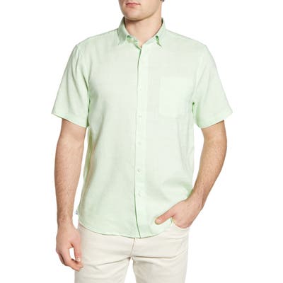 Tommy Bahama Costa Capri Classic Fit Short Sleeve Linen Blend Button-Up Shirt, Blue