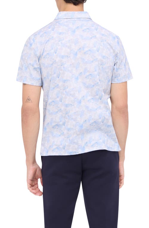 Shop Bugatchi Victor Ooohcotton® Leaf Print Polo In Cobalt