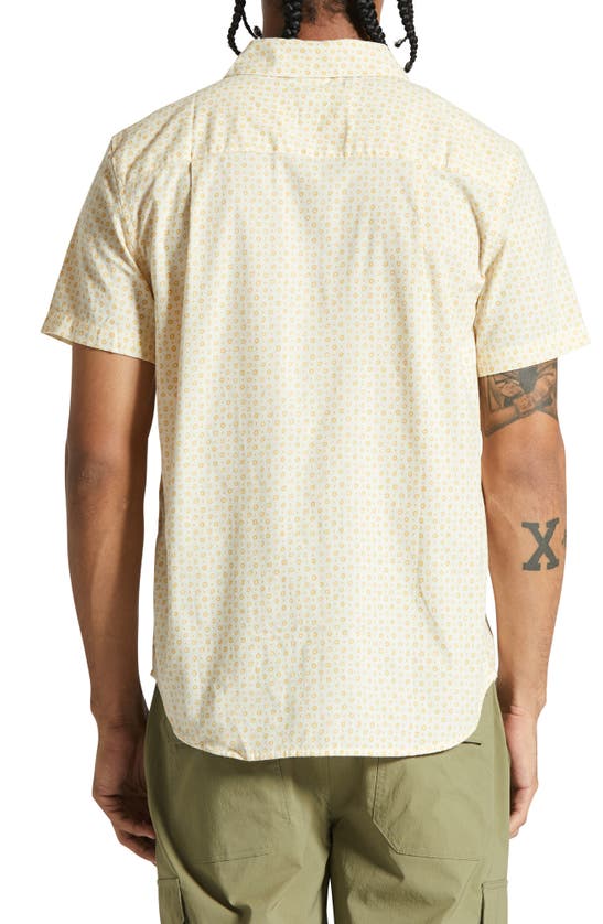 Shop Brixton Charter Classic Fit Short Sleeve Button-up Shirt In Whitecap Micro