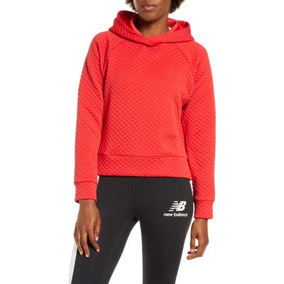 New Balance Heat Loft Crop Hoodie, Red