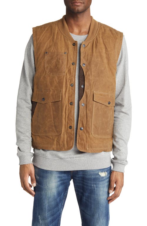 Water Resistant Waxed Cotton Hunting Vest in Khaki