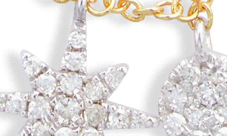 Meira T Dual Diamond Pendant Necklace In Two Toned Yellow Gold
