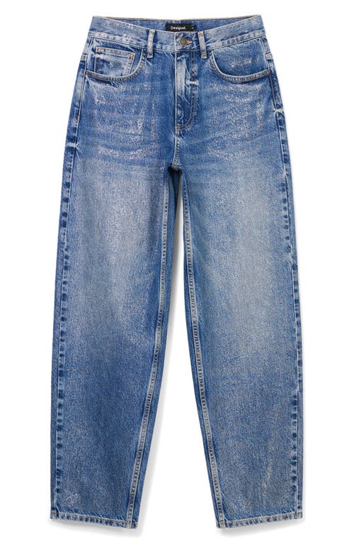 Shop Desigual Ariel Coated Straight Leg Jeans In Blue