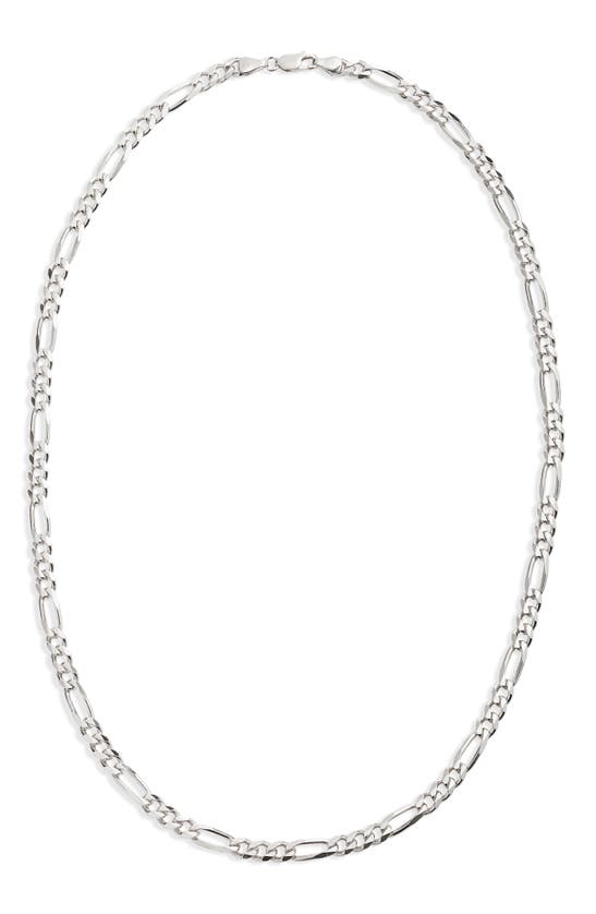 Argento Vivo Sterling Silver Figaro Chain Necklace In Metallic